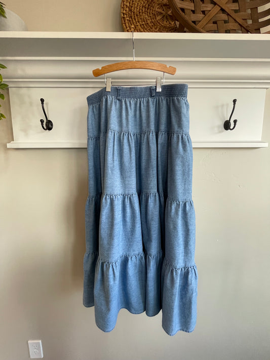 2XL Tiered Denim Skirt